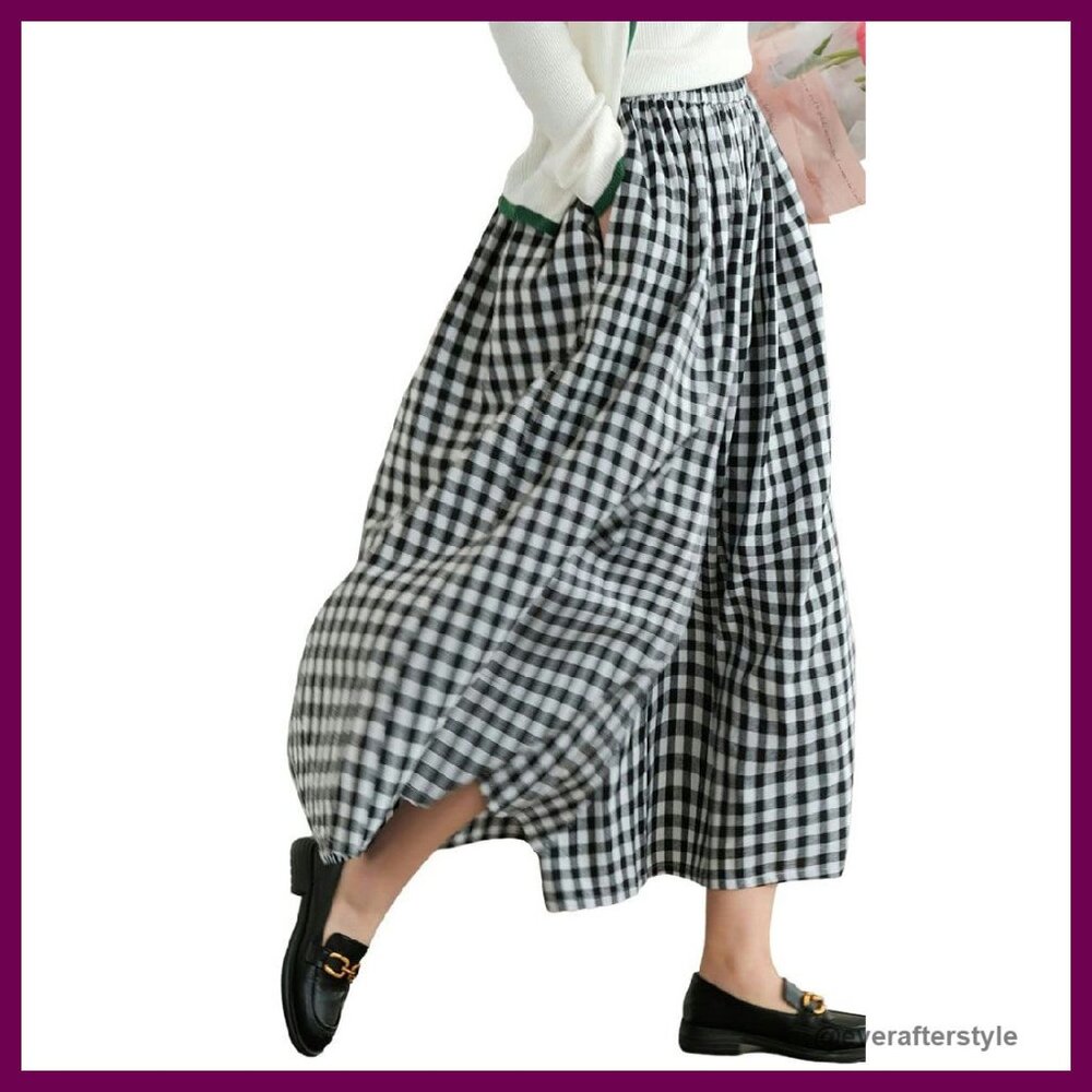Cotton Linen Wide Leg Palazzo Pants Elastic Waist Retro Chic Summer